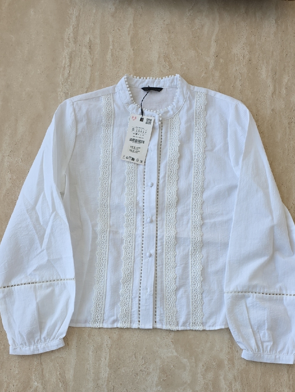 Zara Chloe Inspried Boho White Blouse.